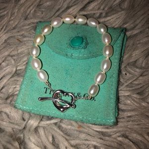 Authentic Tiffany & Co Open Heart Pearl bracelet